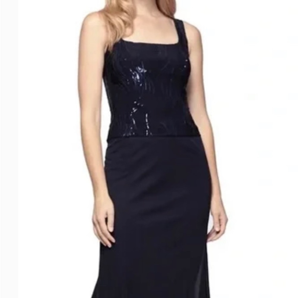 Alex Evenings Sequin A-Line Midi Dress SZ 16